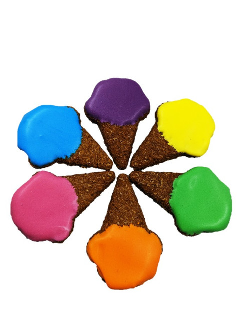ICE Cream Cookie Horse Treats - 4pce (back view), Australian made horse treats by Huds and Toke