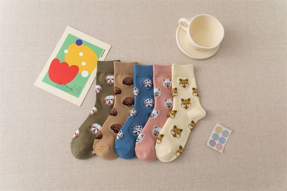 Cute Cartoon Socks, DOG Faces (close-up), Australian made dog treats by Huds and Toke
