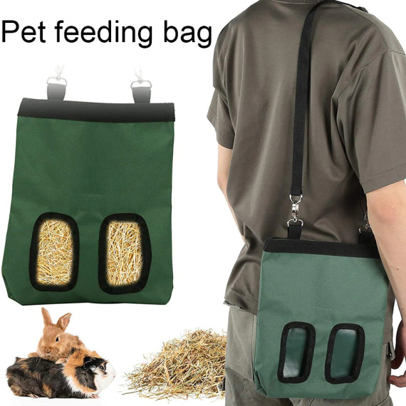 HAY BAG Hanging Pouch Small Animal Feeder (2 Hole) (packaging), Australian made small pet treats by Huds and Toke