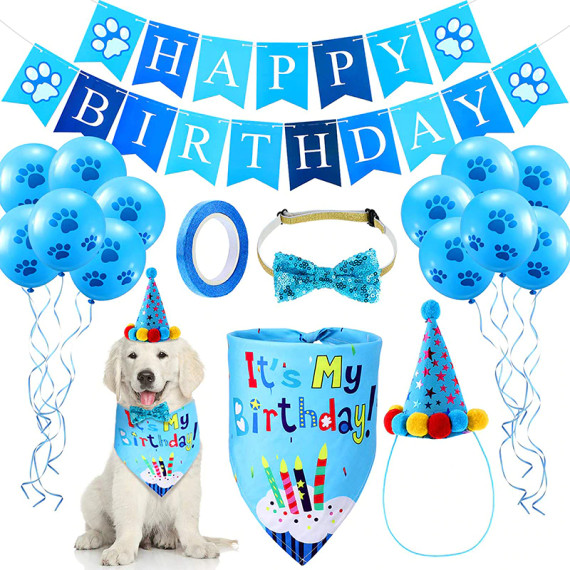 DOG Birthday Party Supplies Pack - Pink OR Blue, Australian made dog treats by Huds and Toke