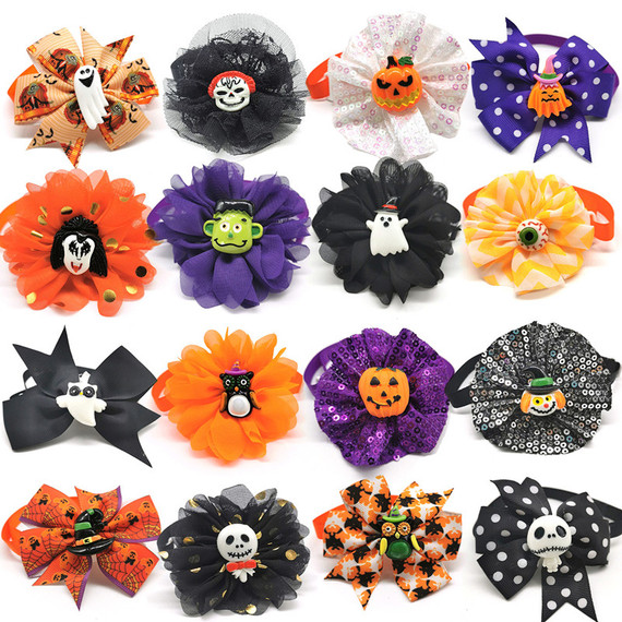 DOG AND CAT Halloween FUN Bowtie Collar (close-up) — Australian made dog treats by Huds and Toke