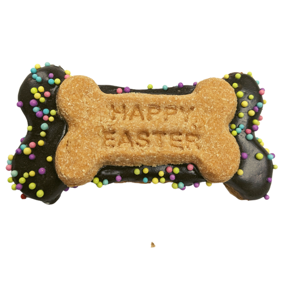 Happy Easter - Small Bone DOG Cookie Treat 1Pce, Australian made dog treats by Huds and Toke