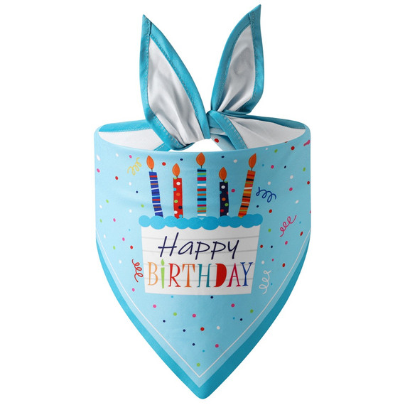 Happy Birthday Blue Bandana, Australian made pet treats by Huds and Toke