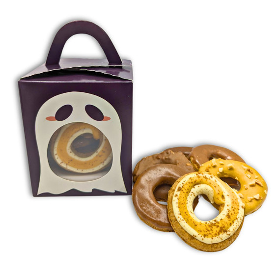 Pupkin Spice Doggie Doughnuts - Halloween Ghost BOX 6PK, Australian made dog treats by Huds and Toke