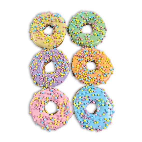 Spring Sprinkle Little Doggy Donut Cookies - DOG Gift BOX - DOG Treats (close-up) — Australian made by Huds and Toke