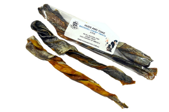 Mackerel Twists - DOG Treats, Australian made dog treats by Huds and Toke