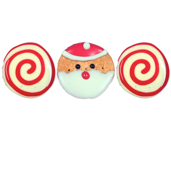Santa AND Swirl Christmas Gift BOX - Christmas DOG Treat (close-up), Australian made dog treats by Huds and Toke