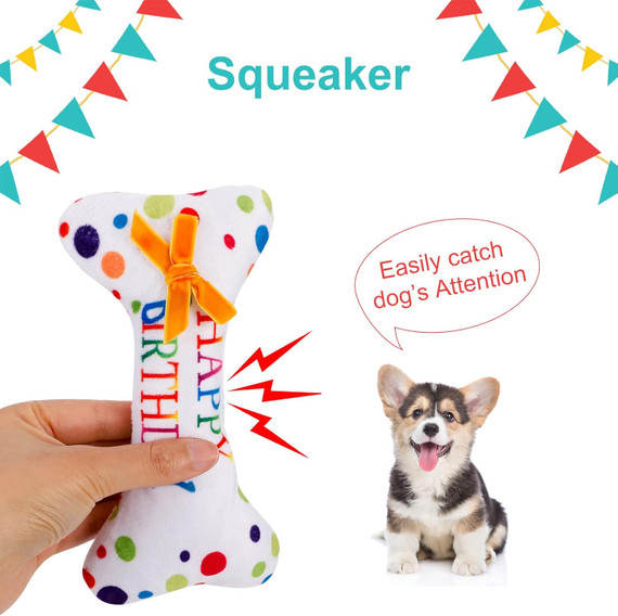 Soft DOG TOY, Happy Birthday Bone - Printed, Australian made dog treats by Huds and Toke