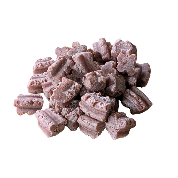 Mini BUG Chew DOG Treats - Beetroot AND Carrot (back view) — Australian made dog treats by Huds and Toke