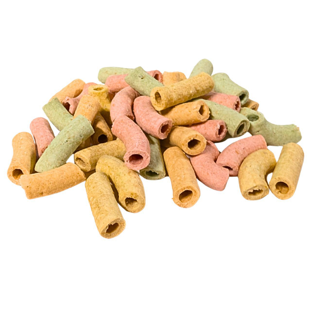 Veggie Tubes For Dogs wanting a Healthy Dog Treat Alternative. Made with Real Corn, Carrot, Beetroot and Apple side profile