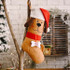 DOG Christmas Stocking - Cartoon Puppy - Brown AND White (back view), Australian made dog treats by Huds and Toke