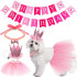 Pearl Collar DOG Birthday Party Tutu With Crown (back view) — Australian made dog treats by Huds and Toke