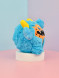 Crazy Monster Face 2 in 1 Toy - Huds and Toke Dog Toy - Blue Side