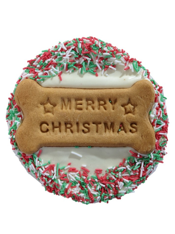 DOG MERRY CHRISTMAS CAKE YOGHURT FROSTED