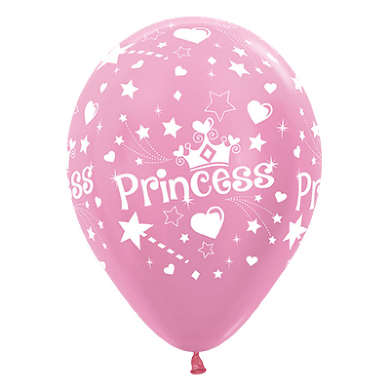 Pink Princess Dog Birthday Party Balloon