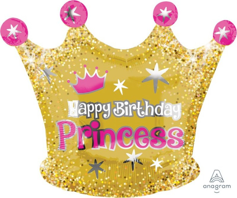 Happy Birthday Princess Crown Balloon