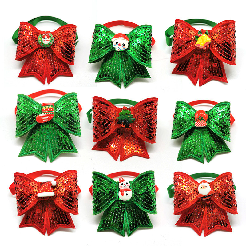 Dog and Cat Christmas Sparkle Collar Bowtie from Huds and Toke