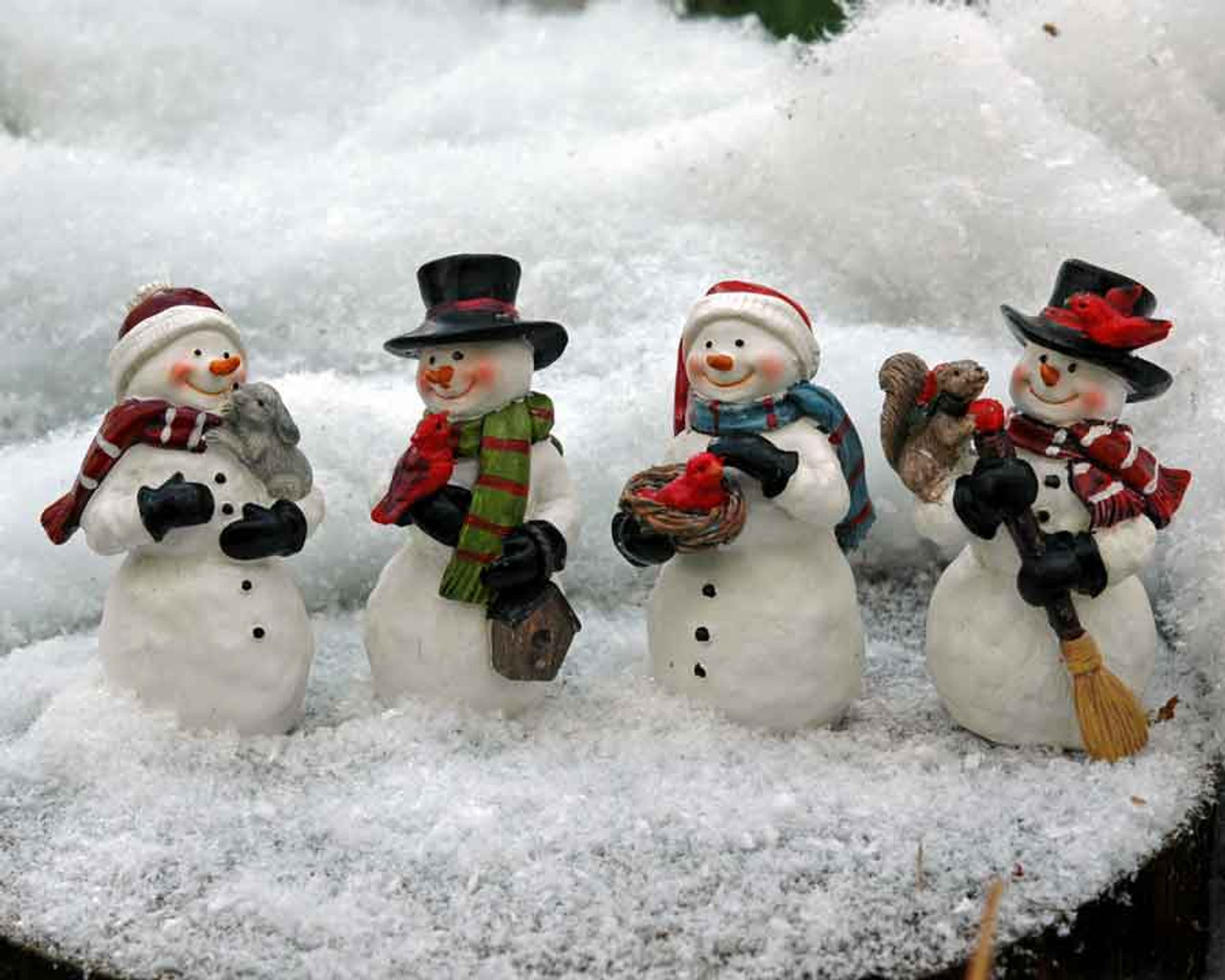 Miniature Snowmen and Snow Gals - Set of Four