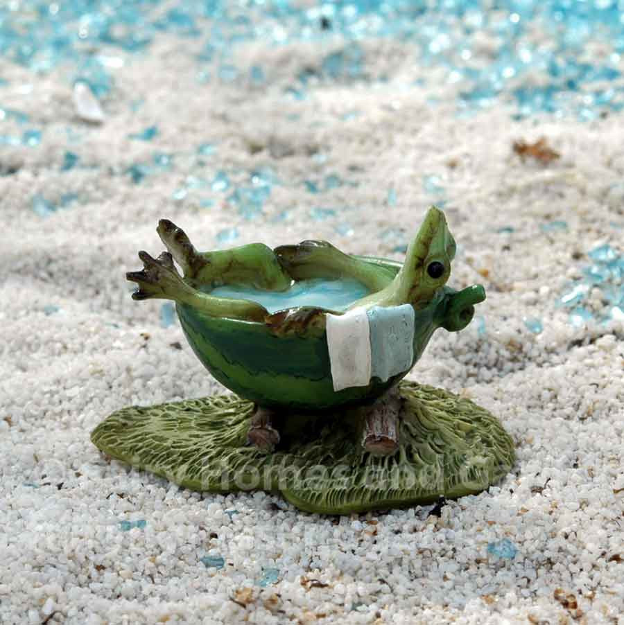 Top Collection Miniatur-Frosch Auf Kohl – Handbemalt, 3,2 Cm, Für Fairy Garden & Terrarium