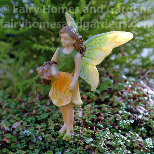 Woodland Knoll Fairy Gathering Mushrooms
