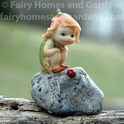 Miniature Garden Sprite with Ladybug Collectible