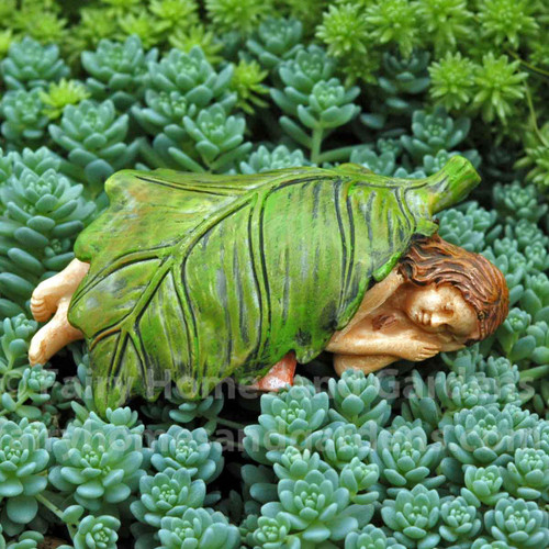 Fairy Sleeping Under a Leaf