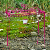 Miniature Pink Gazebo with Beaded Chandelier