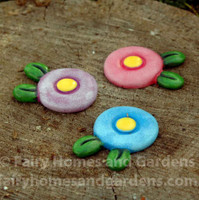 Set of Three Flower Stepping Stones