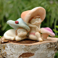 Miniature Sleeping Shroom Fairy Babies