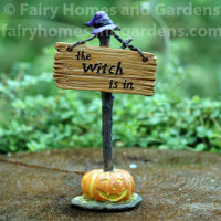 Miniature "The Witch is In" Sign