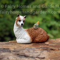 Llama with Tiny Bird Collectible Miniature Figurine