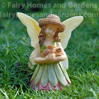 Woodland Knoll Fairy with Bunny Figurine