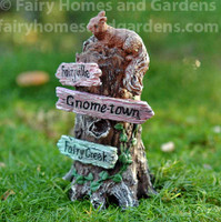 Miniature Fairy Garden Signpost with Squirrel