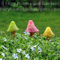 Miniature Woodland Knoll Glow-In-The-Dark Mushrooms Set of Three