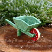 Miniature Green Wheelbarrow