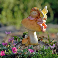 Little Fairy Sleeping on Mushroom