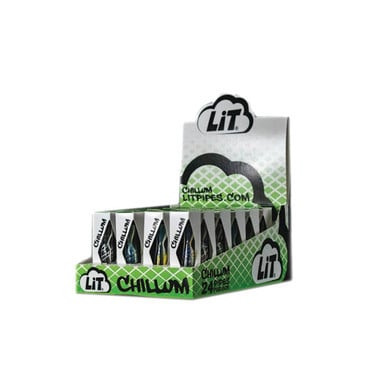 Lit Pipes Chillum Glass Pipe 24 Pack