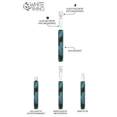 White Rhino Chillum To Straw Quartz Original Pyrex
