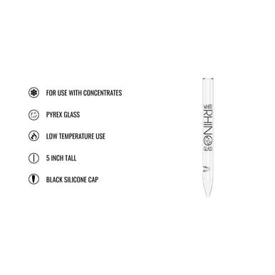 White Rhino Pyrex V2 Dab Straw without Silicone Cap