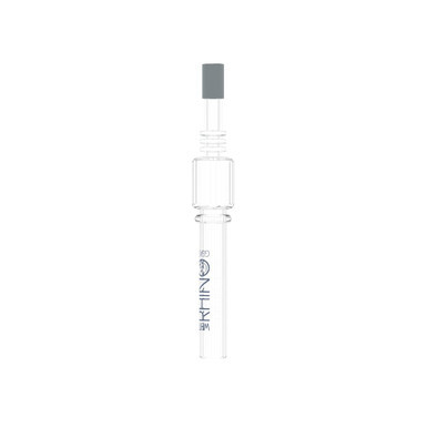 White Rhino Quartz Dab Straw with Silicone Cap-V4