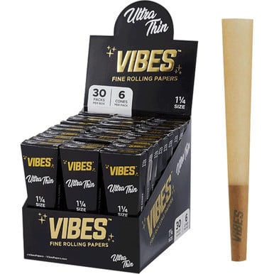 VIBES 30PK 1-14 CONES ULTRA THIN BLACK