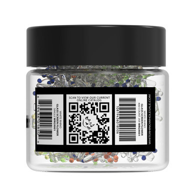 White Rhino Glass Screen Flower - 400CT Jar Back