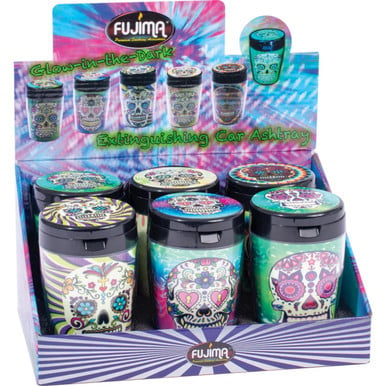 FUJIMA GLOW IN THE DARK CAR ASHTRAY 6 Count EX31