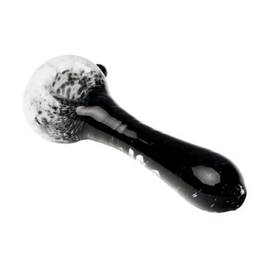 Human Grade IO Twist Hand Pipe-White Frit with Black