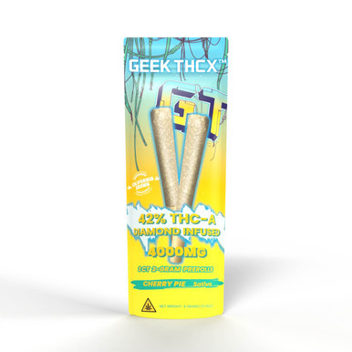 Geek THCX THC-A Diamond Infused Prerolls 4G 2CT Cherry Pie Sativa