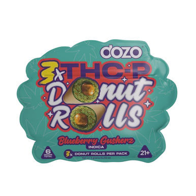 DOZO THCP Donut Roll Prerolls 2G 3CT-Blueberry Gushers Indica