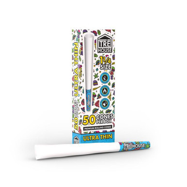 TRƒí House Premium Pre Roll Cones 1 14 Ultra Thin - 50PK