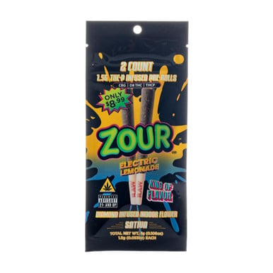 Zour Stash THCP Infused Prerolls 1.5G - 2CT Electric Lemonade Sativa