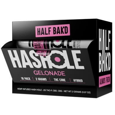 Half Bak'd THC Core Hash Hole Pre rolls 2G -1COUNT Gelonade Hybrid