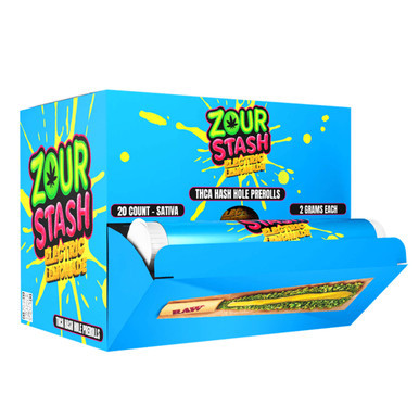 Zour Stash THC-A Hash Hole Prerolls 20CT electric lemonade zour